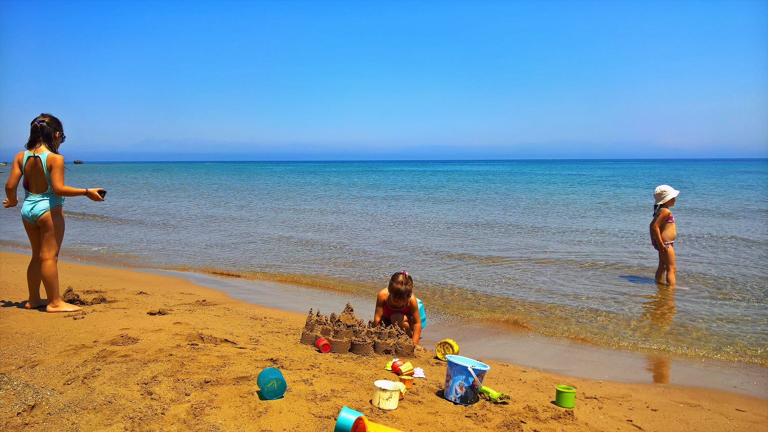 Corfu island with kids Greece beaches babies