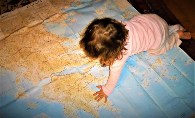 map kids travel Greece
