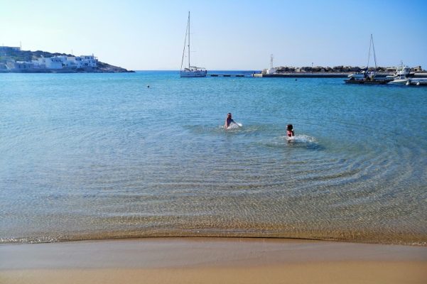 sikinos beach kids greek islands