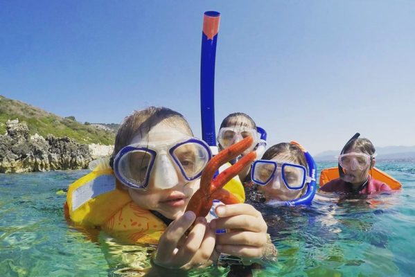 snorkeling kids messenia